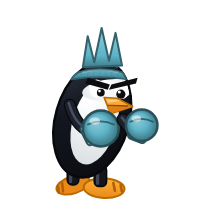Artix's Distro Fighter character, a customized penguin