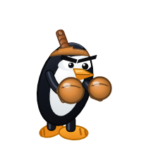 Cinnamon's Distro Fighter character, a customized penguin