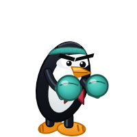 elementary OS's Distro Fighter character, a customized penguin