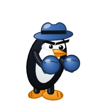 Fedora's Distro Fighter character, a customized penguin