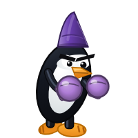 GNOME's Distro Fighter character, a customized penguin