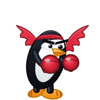 Garuda's Distro Fighter character, a customized penguin