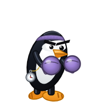 Gentoo's Distro Fighter character, a customized penguin