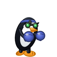 Kali Linux's Distro Fighter character, a customized penguin