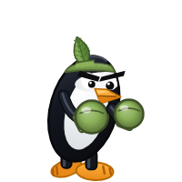 MATE's Distro Fighter character, a customized penguin