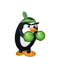 Linux Mint's Distro Fighter character, a customized penguin