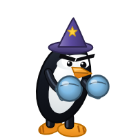 NixOS's Distro Fighter character, a customized penguin