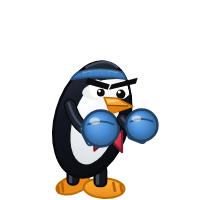 Solus's Distro Fighter character, a customized penguin