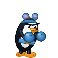 Xfce's Distro Fighter character, a customized penguin