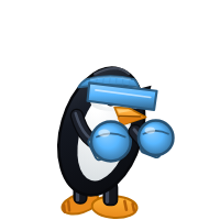 Zorin OS's Distro Fighter character, a customized penguin