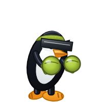 awesome's Distro Fighter character, a customized penguin