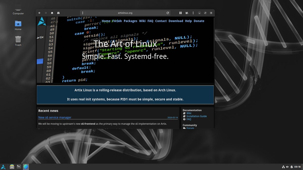 Artix desktop screenshot