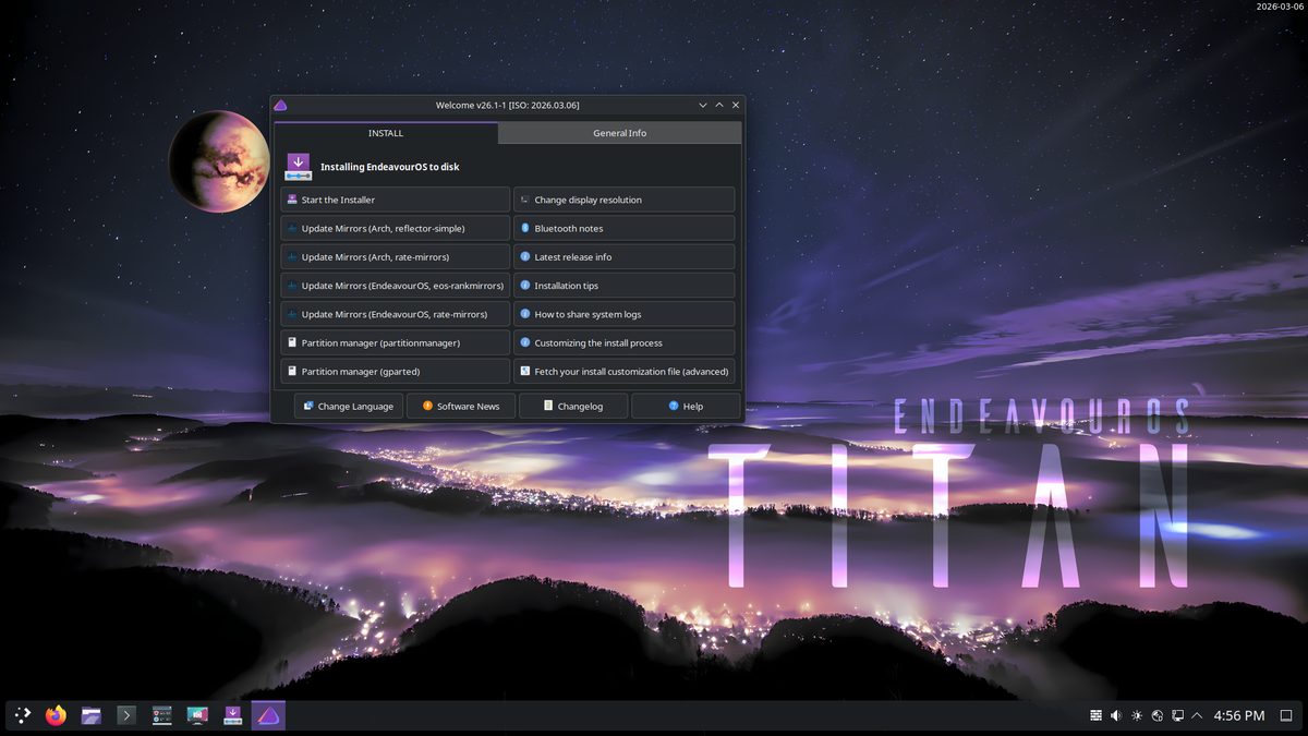 EndeavourOS desktop screenshot