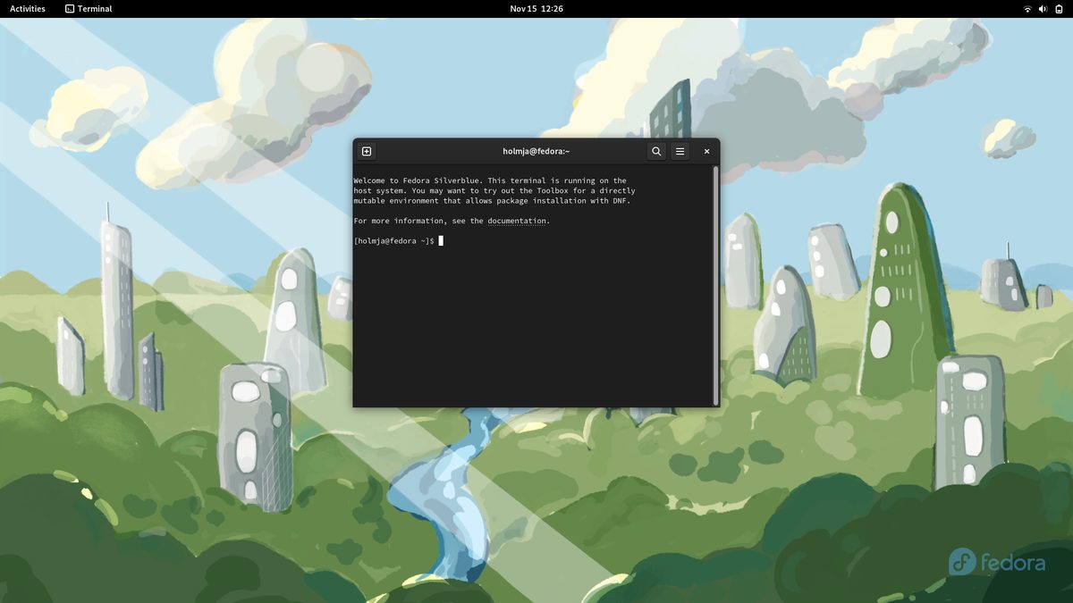 Fedora Atomic desktop screenshot